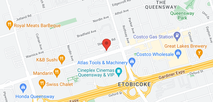 map of #208 -1050 THE QUEENSWAY AVE